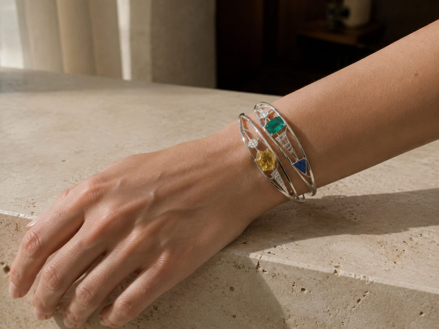CHARMENTIST Frame Language collection — architectural fine jewelry in geometric gold settings